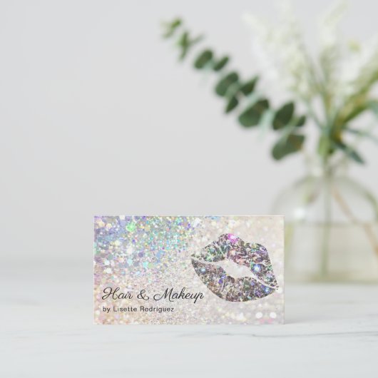 Glamoureuze Sparkly Glitter Lip Gloss Kiss Visitekaartje (Staand voorkant)