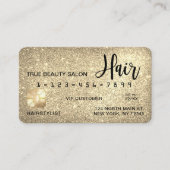 Glamoureuze Sparkly Gold Glitter Credit Kaart Hair Visitekaartje (Voorkant)