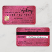 Glamoureuze Sparkly Pink Glitter Credit Kaart Make Visitekaartje (Voorkant / Achterkant)