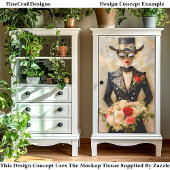 Glamoureuze Steampunk Bruid Bouquet R7 Decoupage Tissuepapier