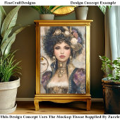 Glamoureuze Steampunk Vrouw DM2L Decoupage Tissuepapier