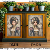 Glamoureuze Steampunk Vrouw DM2L Decoupage Tissuepapier