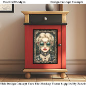 Glamoureuze Steampunk Vrouw,  DOOR8 Decoupage Tissuepapier