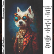 Glamoureuze Steampunk Westie Hond EZ6L Decoupage