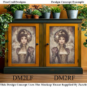 Glamoureuze Steampunk Woman DM2RF Decoupage Tissuepapier
