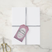 Glamoureuze sterren Roze Gradiënt Glitter Effect X Cadeaulabel (Met Touw)