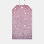 Glamoureuze sterren Roze Gradiënt Glitter Effect X Cadeaulabel (Achterkant)