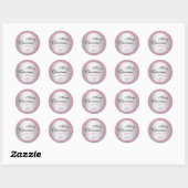 Glamoureuze sterren Roze Gradiënt Glitter Effect X Ronde Sticker (Vel)