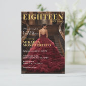 Glamoureuze tijdschriftstijl 18e verjaardag kaart (Staand voorkant)