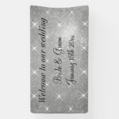 Glamoureuze top bruiloft welkom banner teken (Verticaal)