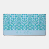 Glamoureuze Turquoise Aqua Blue Silver Sparkle Bureaumat (Voorkant)