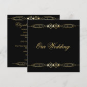 Glamoureuze uitnodiging voor gouden bruiloft (Voorkant / Achterkant)