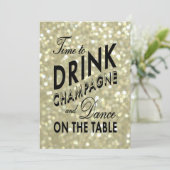 Glamoureuze uitnodiging voor gouden bruiloft (Staand voorkant)