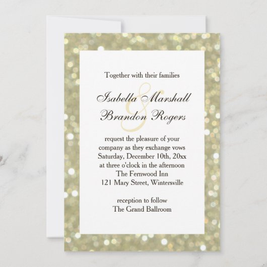 Glamoureuze uitnodiging voor gouden bruiloft (Achterkant)
