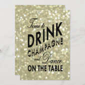 Glamoureuze uitnodiging voor gouden bruiloft (Voorkant / Achterkant)