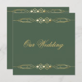 Glamoureuze uitnodiging voor gouden bruiloft (Voorkant / Achterkant)