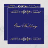 Glamoureuze uitnodiging voor gouden bruiloft (Voorkant / Achterkant)