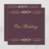 Glamoureuze uitnodiging voor gouden bruiloft (Voorkant / Achterkant)