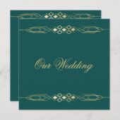 Glamoureuze uitnodiging voor gouden bruiloft (Voorkant / Achterkant)