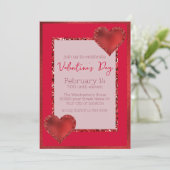 Glamoureuze Valentijnsdag Red Glitter Hearts Kaart (Staand voorkant)