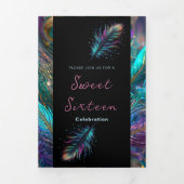 Glamoureuze veren Sweet 16 Party uitnodiging (Cover)