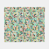 Glamoureuze vergulde Marokkaanse Tegel Fleece Deken (Voorkant (Horizontaal))