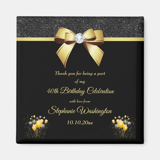 Glamoureuze verjaardag Dank je wel Magneet (Voorkant)