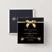 Glamoureuze verjaardag Dank je wel Vierkante Button 5,1 Cm (Voorkant /achterkant)