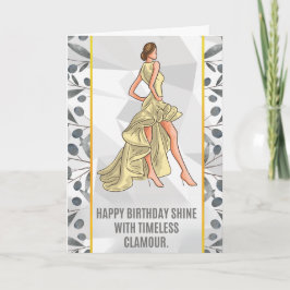 Glamoureuze Verjaardag Kaart - Elegante Mode