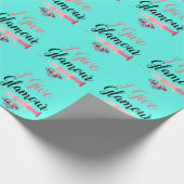 Glamoureuze verpleegster shot schattig turquoise r cadeaupapier (Hoek)
