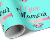 Glamoureuze verpleegster shot schattig turquoise r cadeaupapier (Rol Hoek)