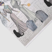 Glamoureuze Victoriaans heks Halloween Collage Tissuepapier (Detail)