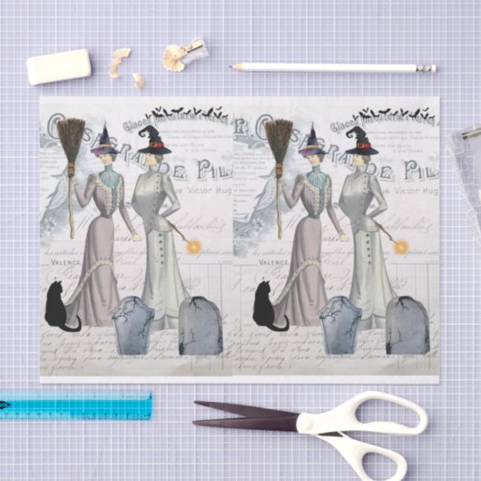 Glamoureuze Victoriaans heks Halloween Collage Tissuepapier (Craft)