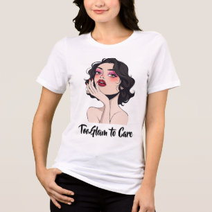 Glamoureuze vrouw met gedurfde make-up Tri-Blend shirt