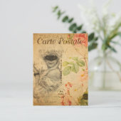 Glamoureuze Vrouw met Masker Frans Briefkaart (Staand voorkant)