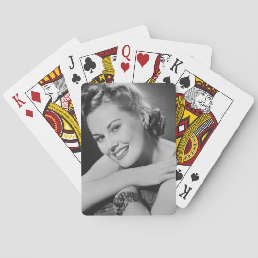 Glamoureuze vrouw speelkaarten (Achterkant)