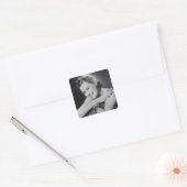 Glamoureuze vrouw vierkante sticker (Envelop)
