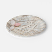 Glamoureuze wervelingen Gouden Confetti Naam 21e V Papieren Bordje (Gekanteld)