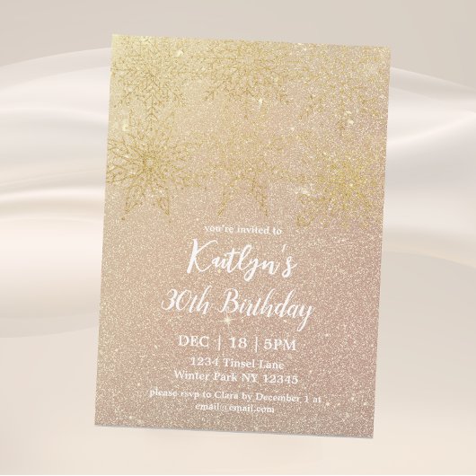 Glamoureuze Winter Glitter 30e verjaardag Kaart