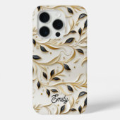 Glamoureuze wit goud en zwart naadloze patronen Case-Mate iPhone case (Achterkant)