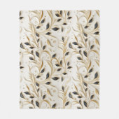 Glamoureuze wit goud en zwart naadloze patronen fleece deken (Voorkant)