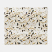 Glamoureuze wit goud en zwart naadloze patronen fleece deken (Voorkant (Horizontaal))