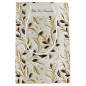 Glamoureuze wit goud en zwart naadloze patronen medium cadeauzakje (Voorkant)