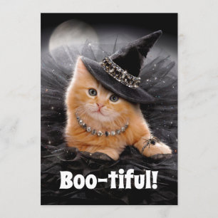 Glamoureuze Witch Kitten Kaart