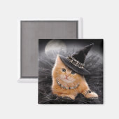 Glamoureuze Witch Kitten Magneet (Voorkant / Achterkant)