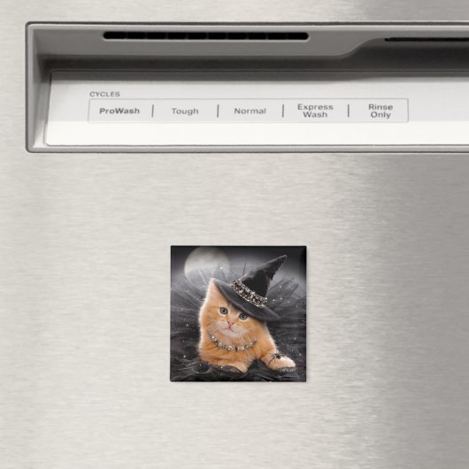 Glamoureuze Witch Kitten Magneet (Insitu (Vaatwasser))