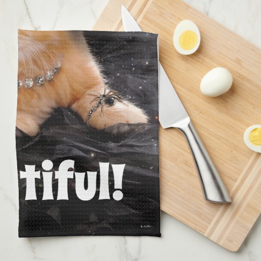 Glamoureuze Witch Kitten Theedoek (Quarter Fold)