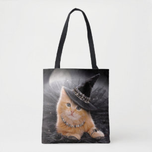 Glamoureuze Witch Kitten Tote Bag