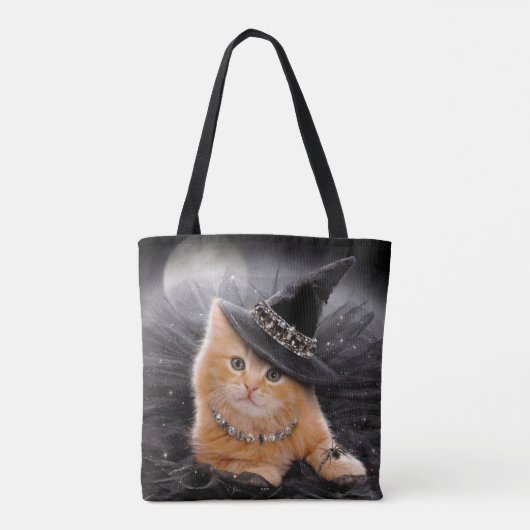 Glamoureuze Witch Kitten Tote Bag (Achterkant)