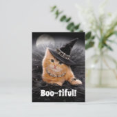 Glamoureuze Witch Kitten Uitnodiging Briefkaart (Staand voorkant)